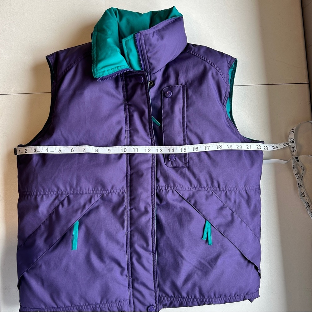 Cabela’s Women’s Vintage Puffer Vest Purple Teal Size Medium - Picture 7 of 9